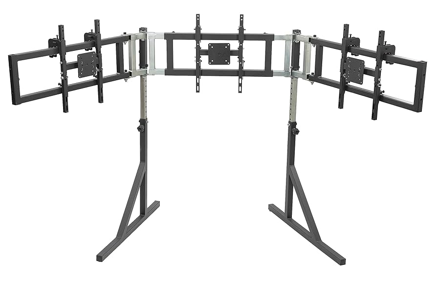 トリプルモニタースタンド+クワッドモニタースタンド 4画面 自立型 シム トリプルモニタースタンド+クワッドモニタースタンド 4画面 自立