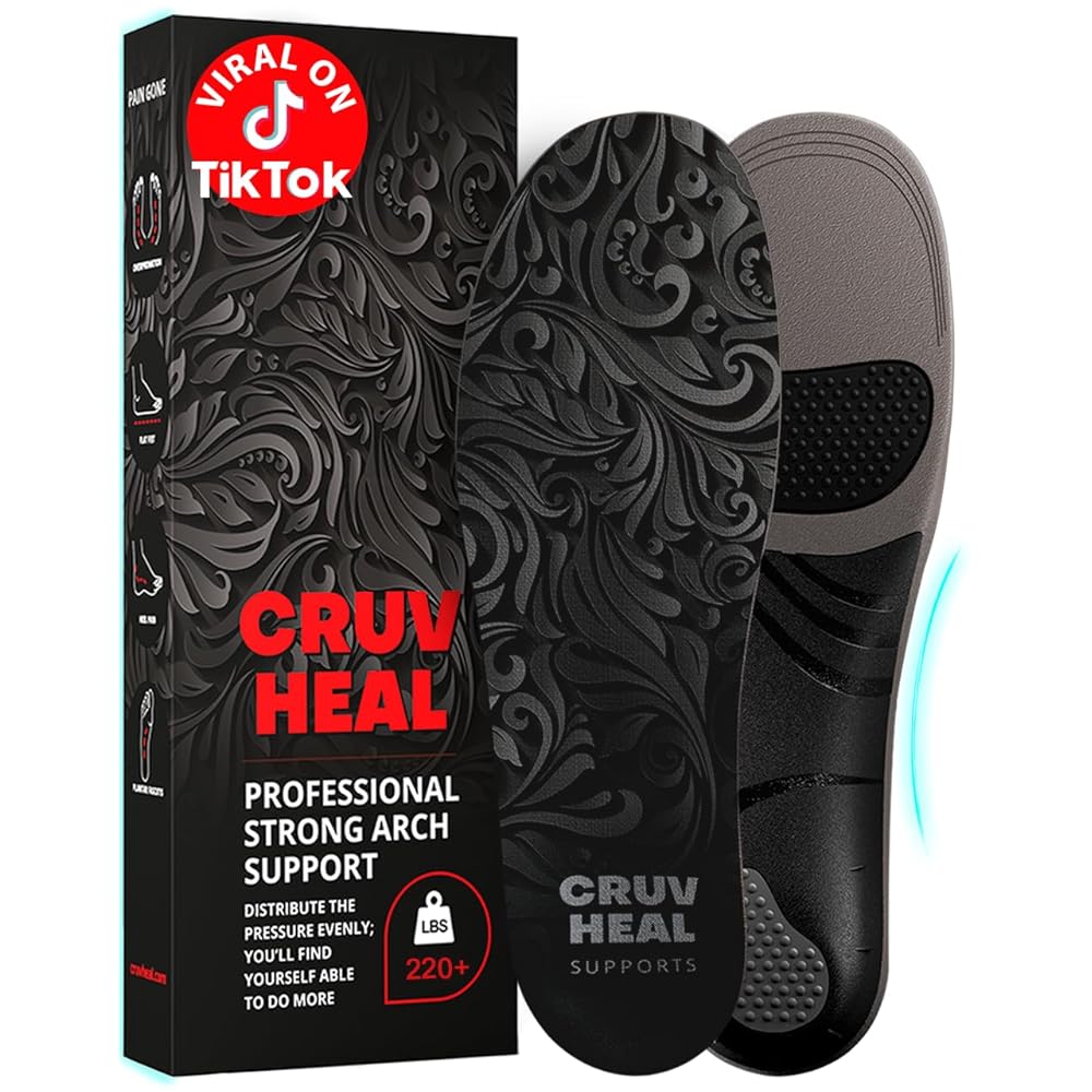 220+ lbs Plantar Fasciitis High Arch Support Insoles Men Women - Orthotic Shoe Inserts - Boot Work Shoe Insole (Graphite, S)