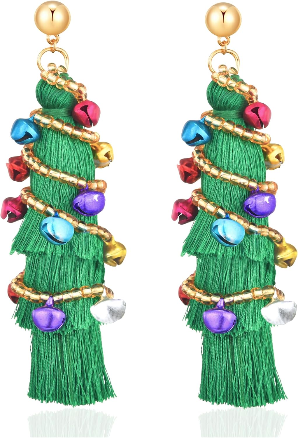 Christmas Earrings Merry Christmas Tree Bow Light Bulb Candy Cane Gingerbread Man Xmas Ornament Dangle Drop Earrings Holiday Festive Jewelry for Women