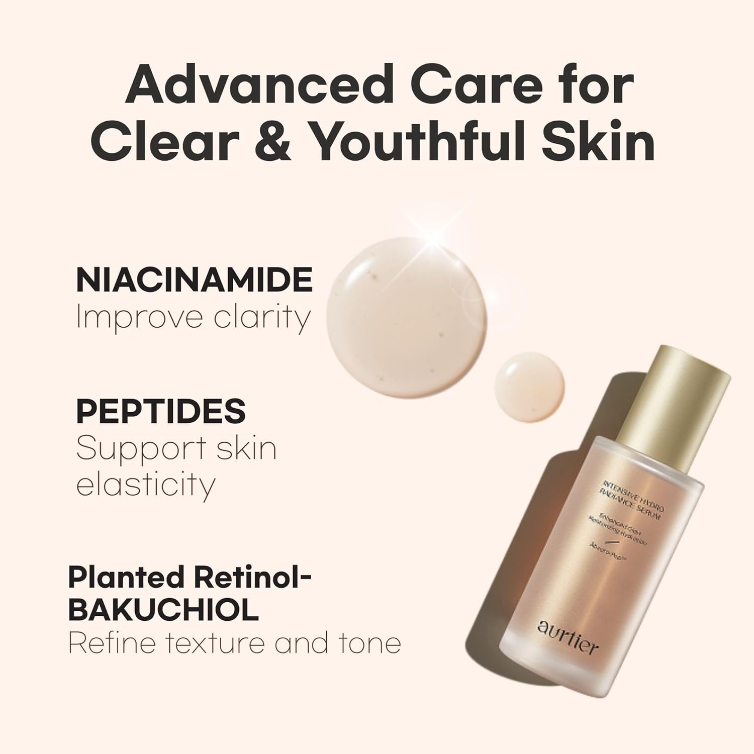 Aurtier Intensive Hydro Radiance Serum, Dewy & Deep Hydration, Glow Glass Skin, Anti-aging care with Niacinamide, Vitamin C, Collagen, Korean Skin care 1.69 fl oz - Image 3