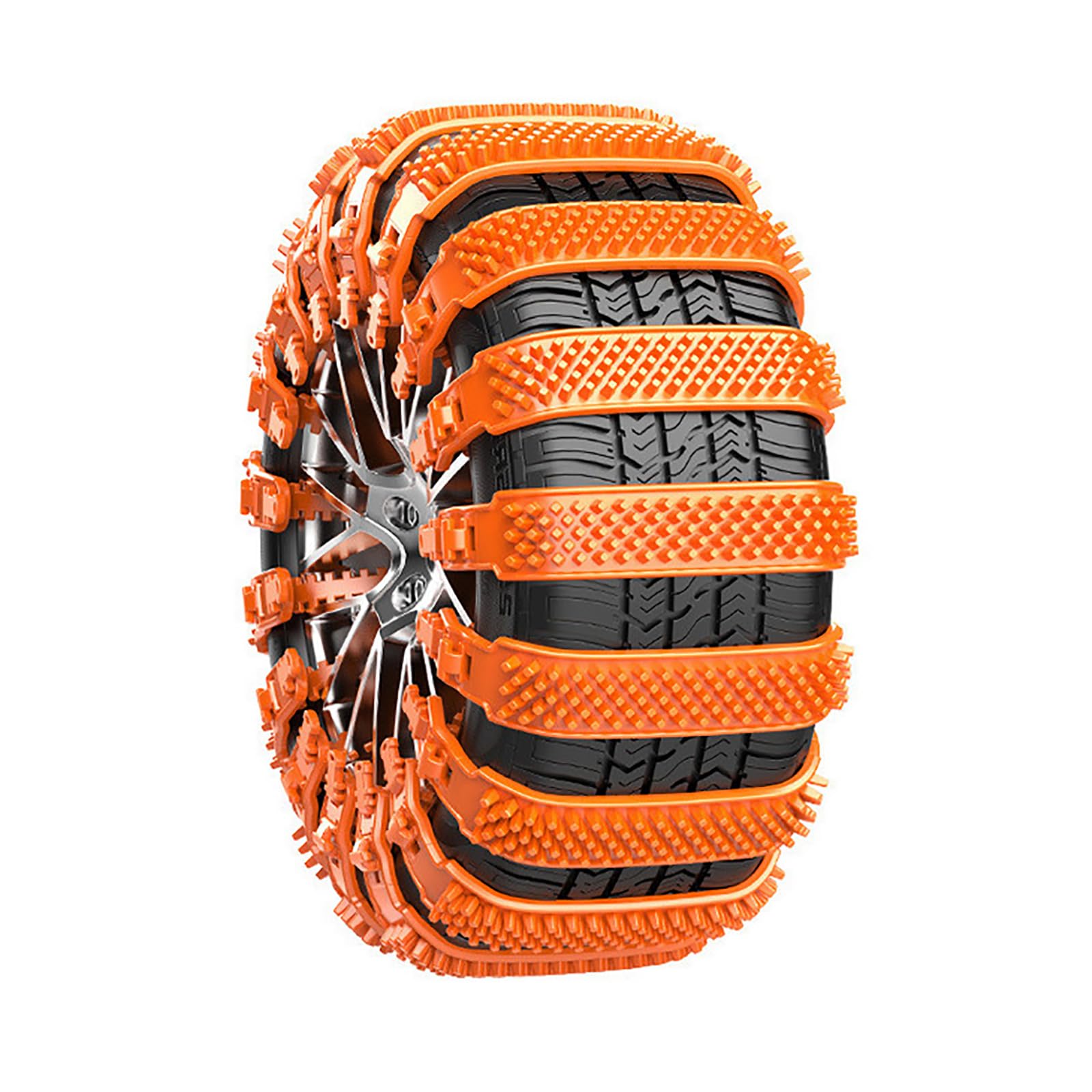Car Snow Chains for BYD Tang 2015-2020,Universal Adjustable Emergency Snow Tire Chains,Portable Easy to Mount Traction,A/Orange-8PCS