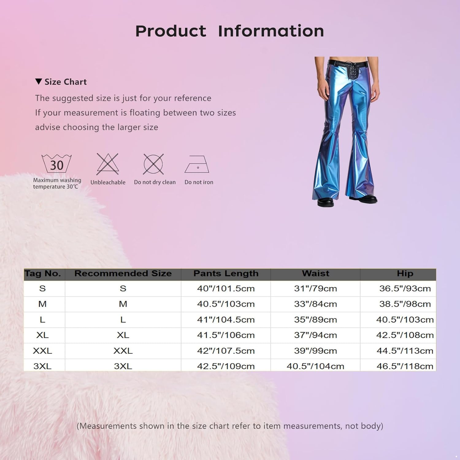Jugaoge Vintage Pants for Men Metallic 70s Disco Pants Shiny Slim Fit Retro Flared Trousers Hippie Chaps