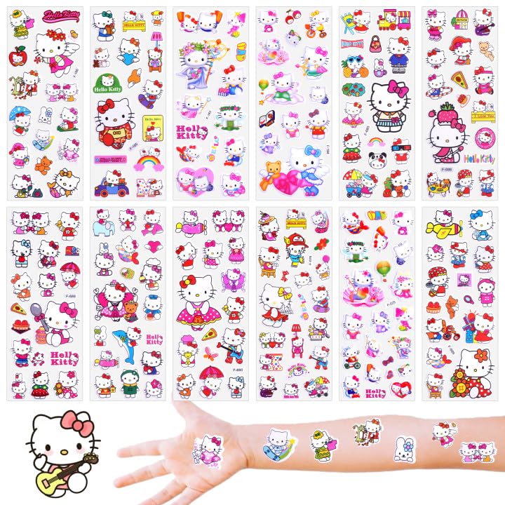 Cute Stickers, 12 Sheets 3D Cute Puffy Stickers for Children Kawaii Cartoon Animal Waterproof Vinyl for Girls Laptop Computer Guitar Phone Case Refrigerator Gifts DIY