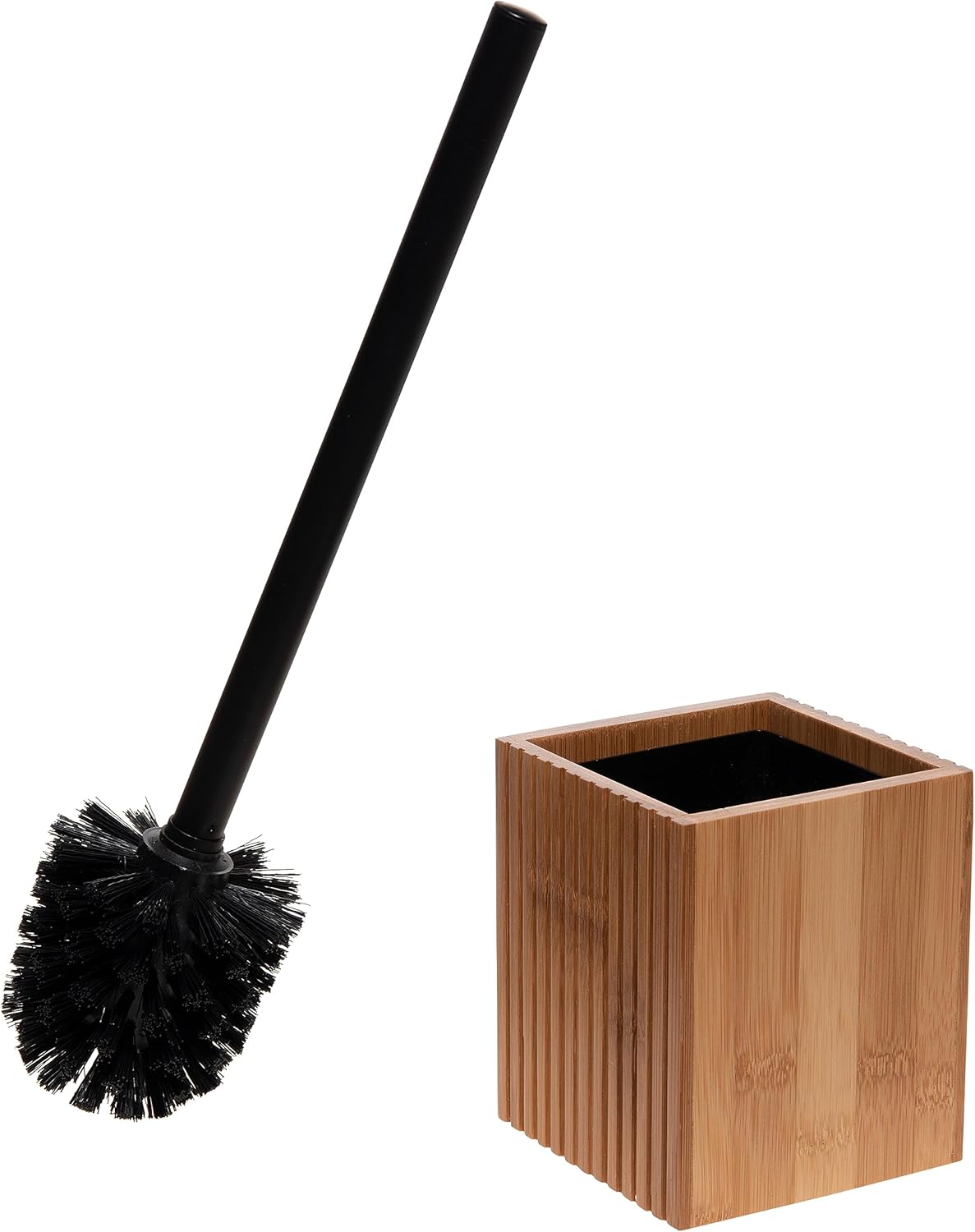 Bath Bliss Bamboo Square Oslo Brush and Toilet Paper Holder Set