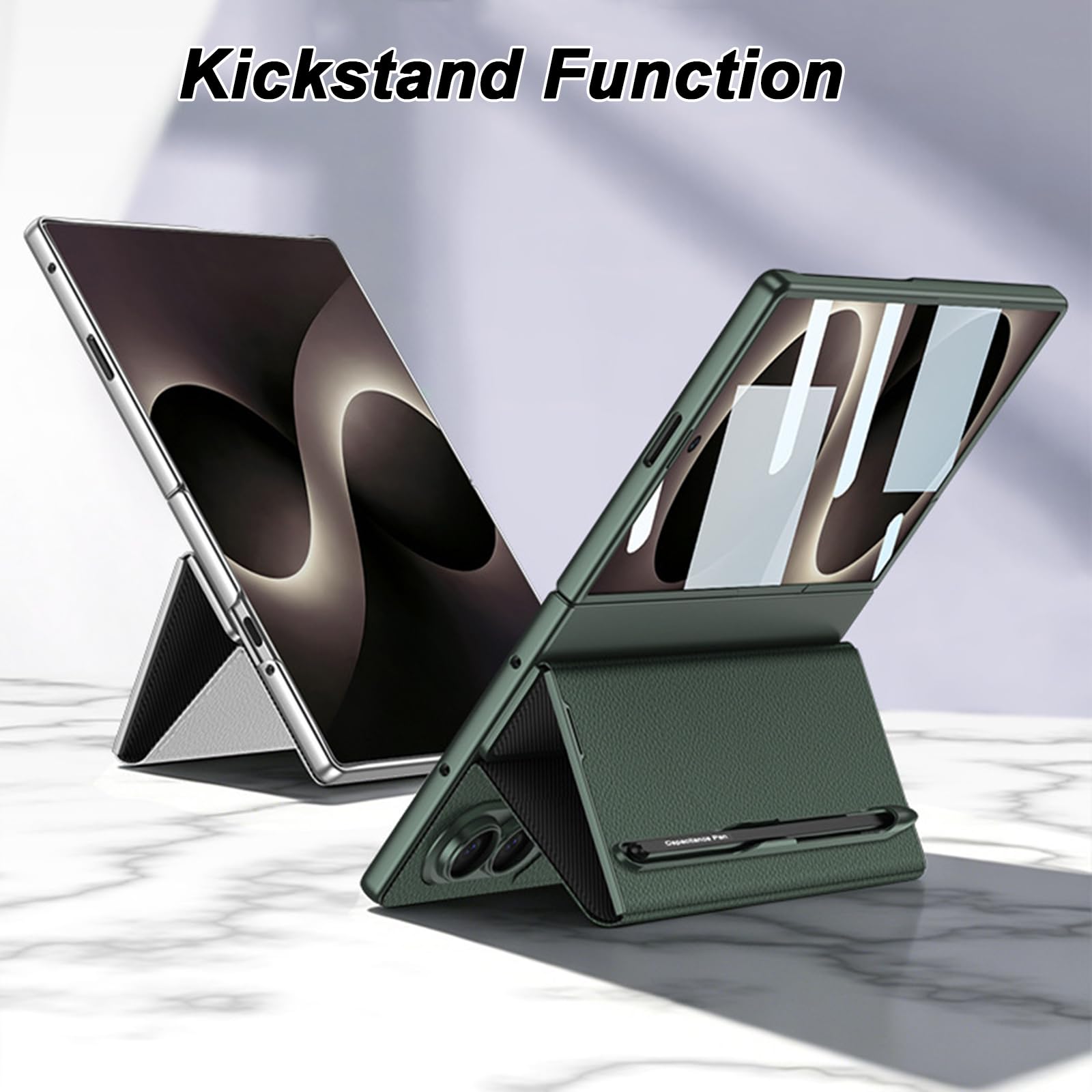 Ribaltabile Cover per Samsung Galaxy Z Fold 8, Leggero Lusso Pelle Affari
