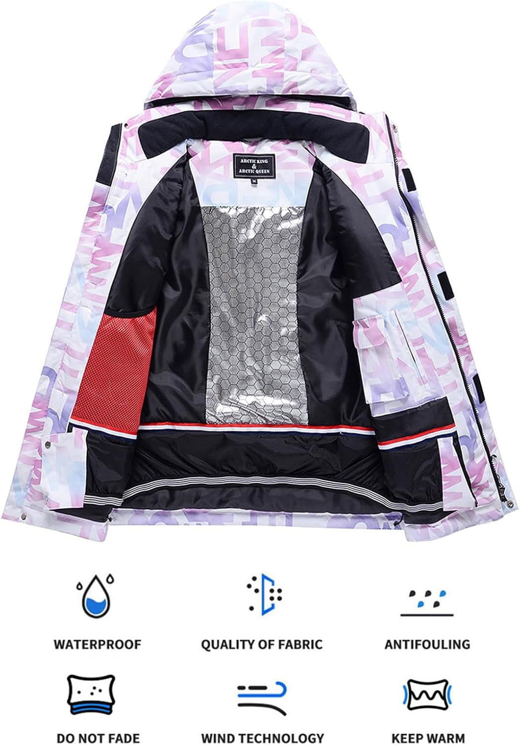 WOWULOVELY Women's Winter Skisuit Waterproof Windproof Ski Jacket and Pants Insulated Snowsuit Snowboarding Coat