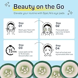 SpaLife Cucumber Korean Eye Patches | Dark Circles & Puffy Eyes Treatment | Nourishing Cucumber Eye Pads with Korean Skincare Extracts | Eye Mask for Puffy Eyes Daily Depuffing Eye Patches | 48 Count