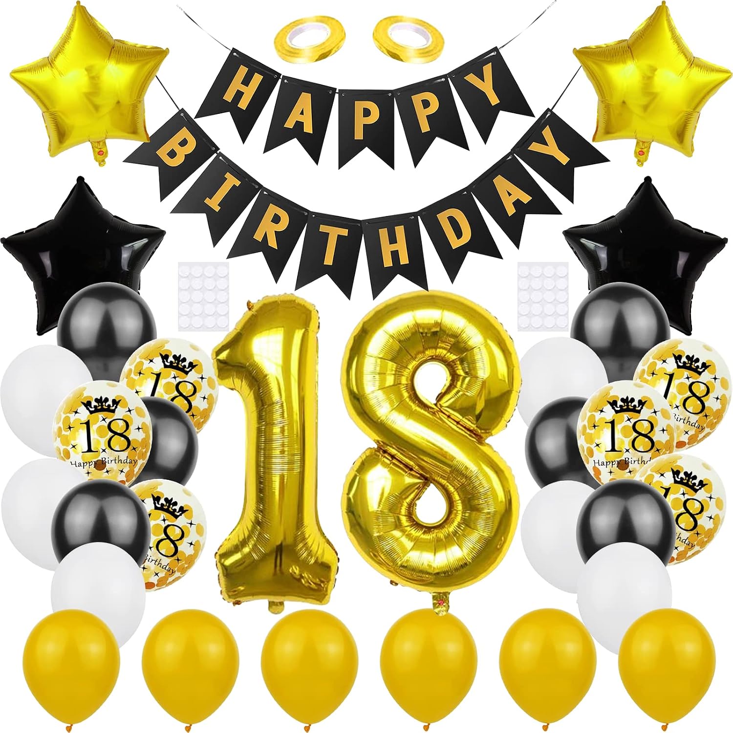 18th Birthday Party Decorations For Boys Black Gold 18th Birthday