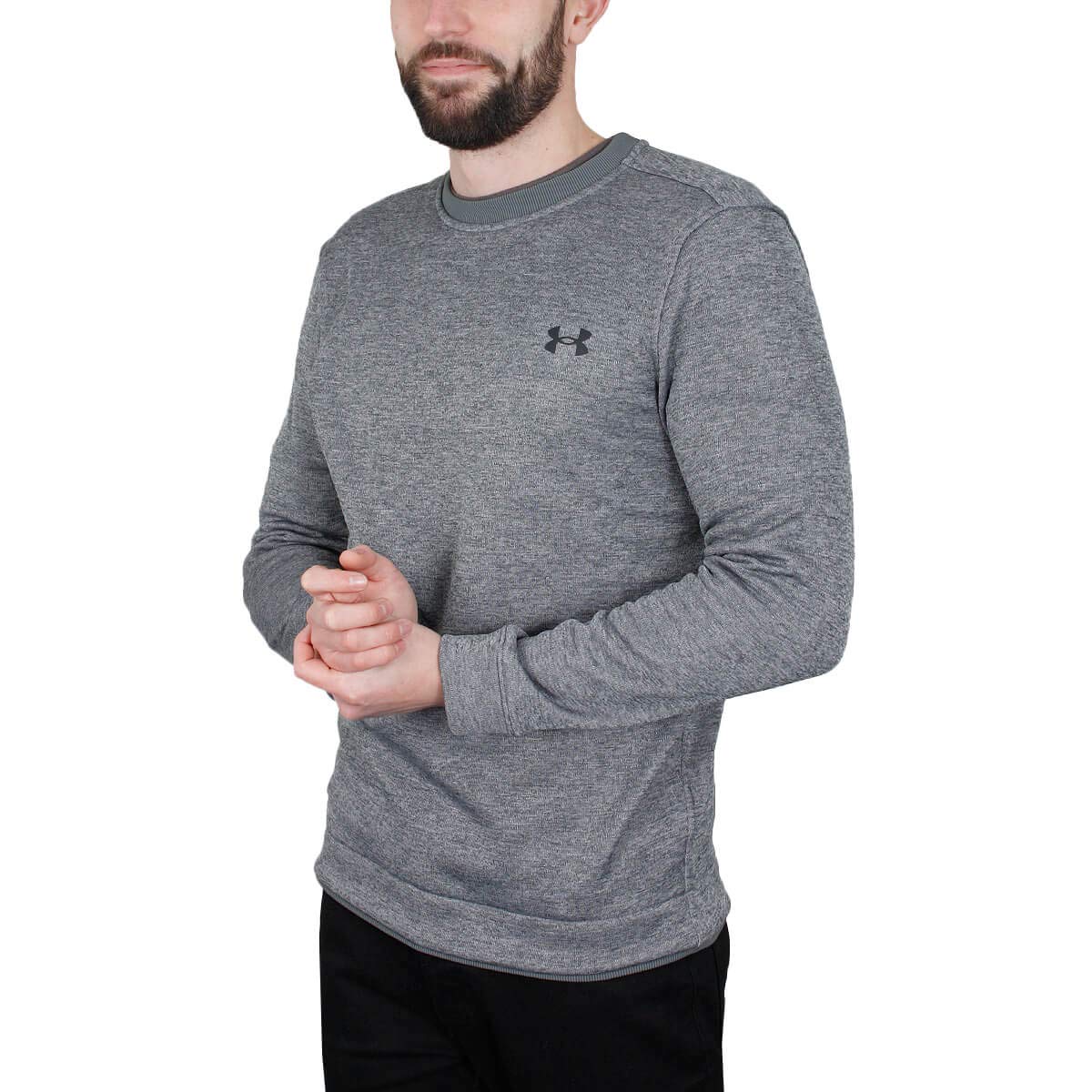 Under Armour Men's Pitch Gray/Black Ua Sweaterfleece Crew Sweater - S