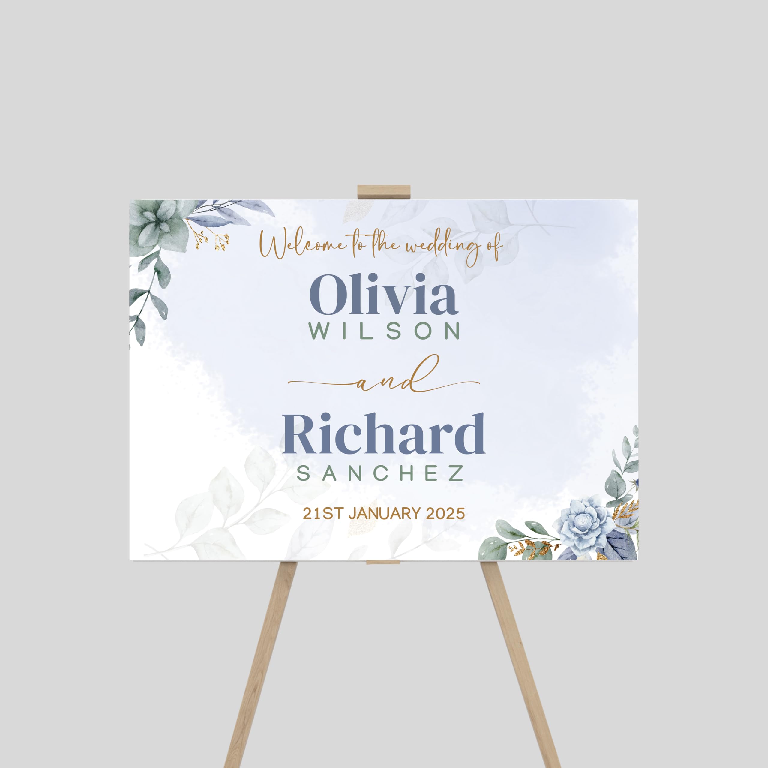 Personalised Wedding Welcome Entrance Sign Board Custom Large Acrylic Plaque Modern Wedding Reception, Engagement Party Decor (Design 7)