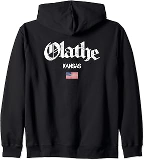 Olathe Kansas Gothic Design Zip Hoodie
