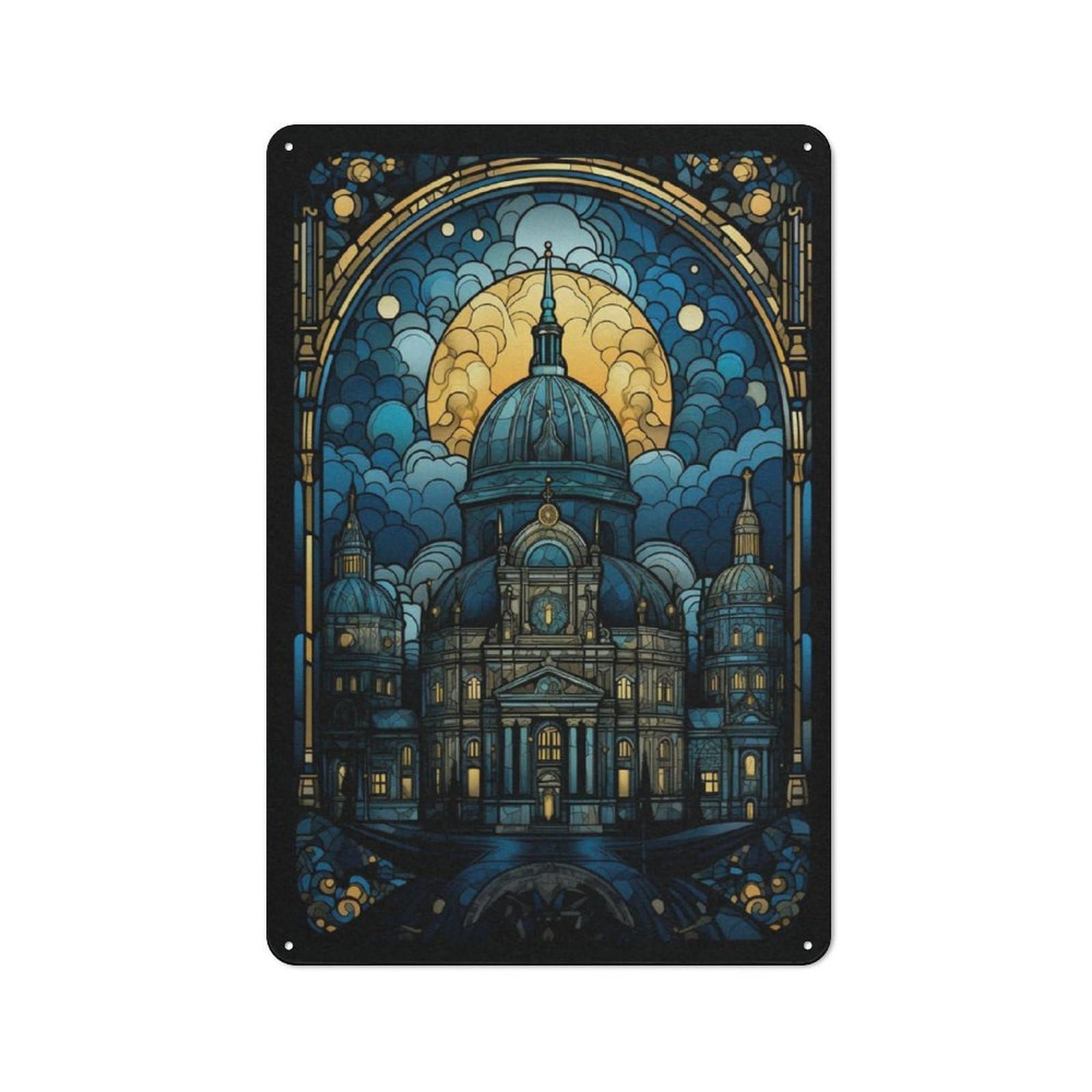 Junmoney Berlin Cathedral Travel Distressed Look Decorative Tin Sign 30X20cm, Retro Room Decor For Lounge, Study, Pub Or Wall Gallery