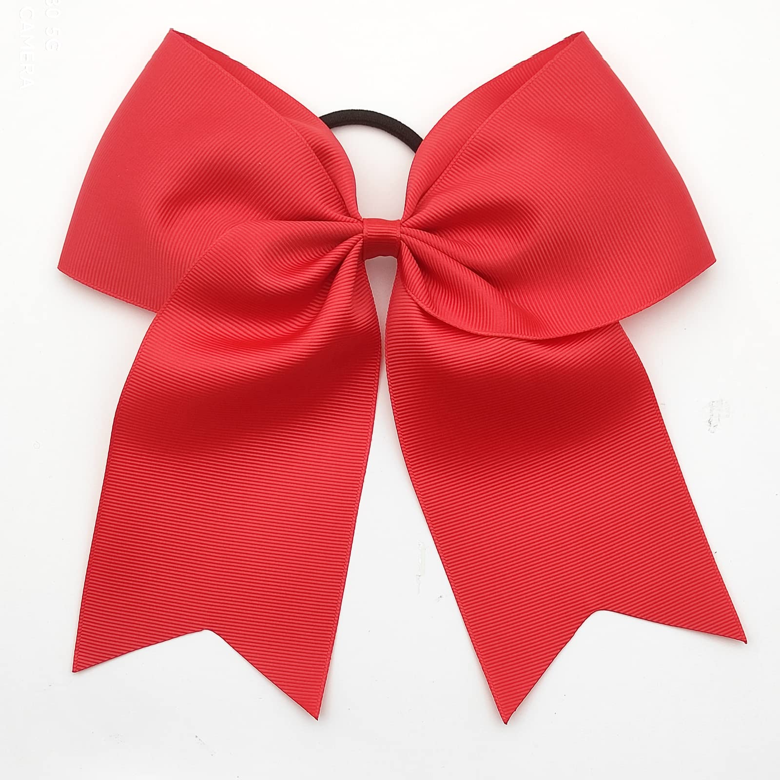 20pcs 8" Large Red Cheer Bows for Girls, Hand-made Grosgrain Ribbon Hair Accessories for Teen Girls Softball Cheerleader Sports (red2 (Pack of 20))