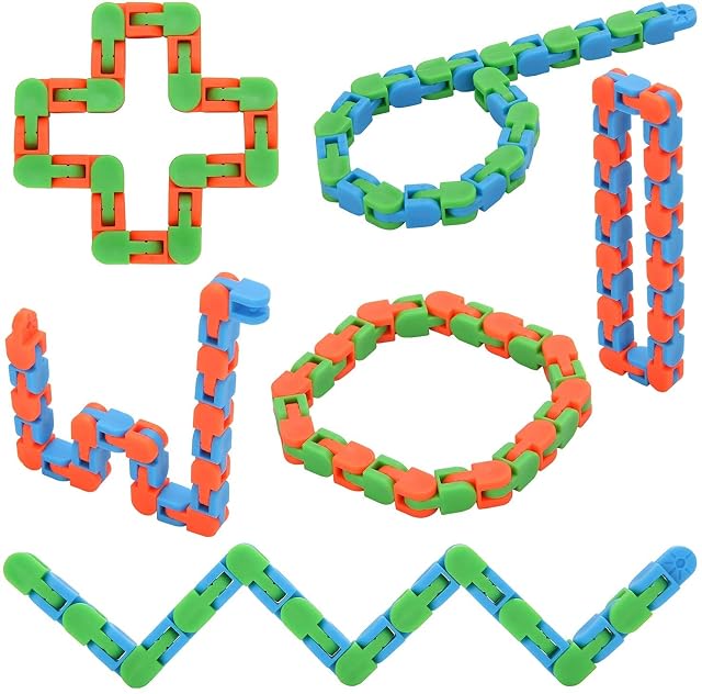Yeefunjoy Paquete de 6 24 Enlaces Wacky Tracks Snap and Click Fidget Toys