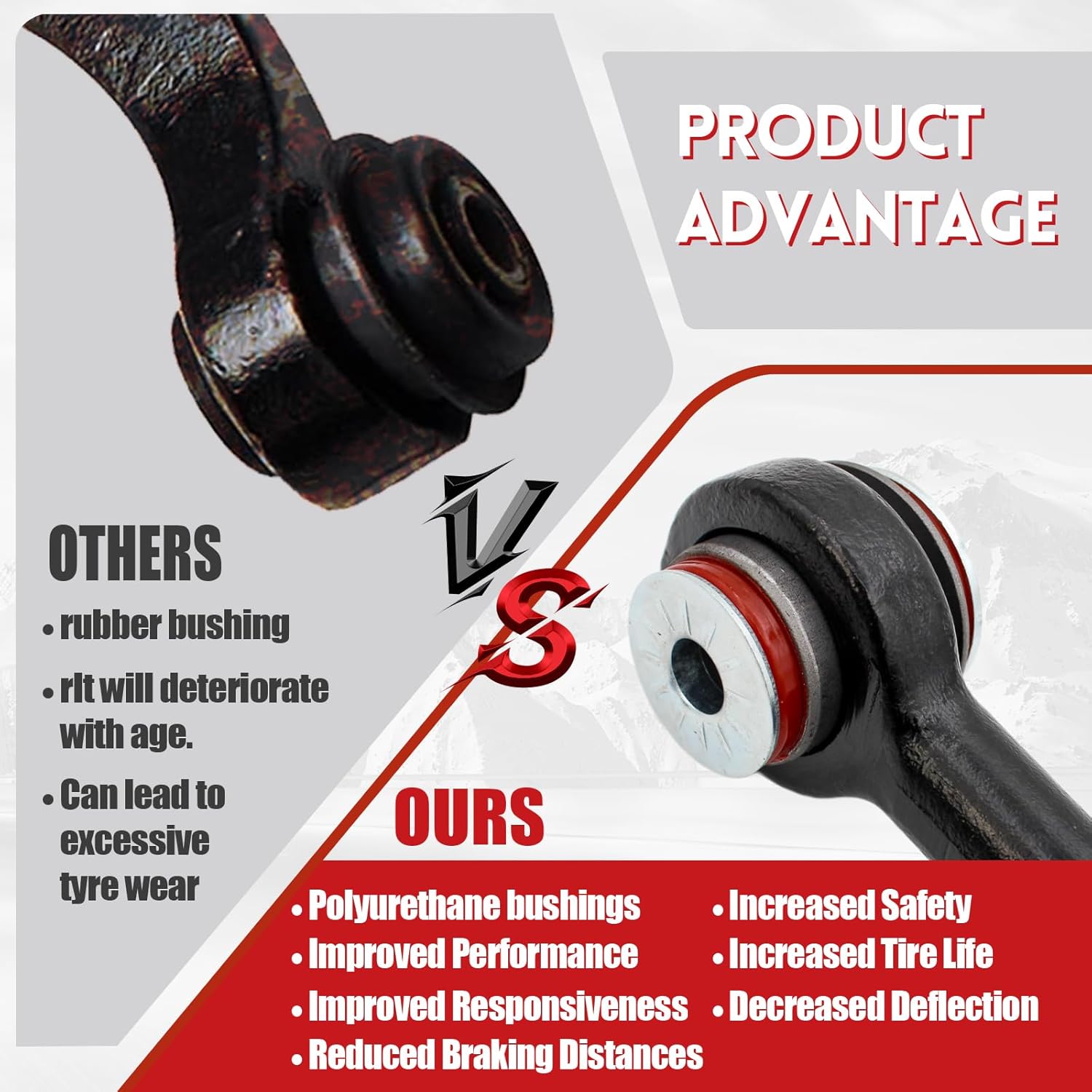 Front Upper Control Arm Suspension Kit for 1988-1999 Chevy GMC K1500, 1988-2000 Chevy GMC K2500, 1992-1993 Chevy Suburban GMC K1500 Suburban