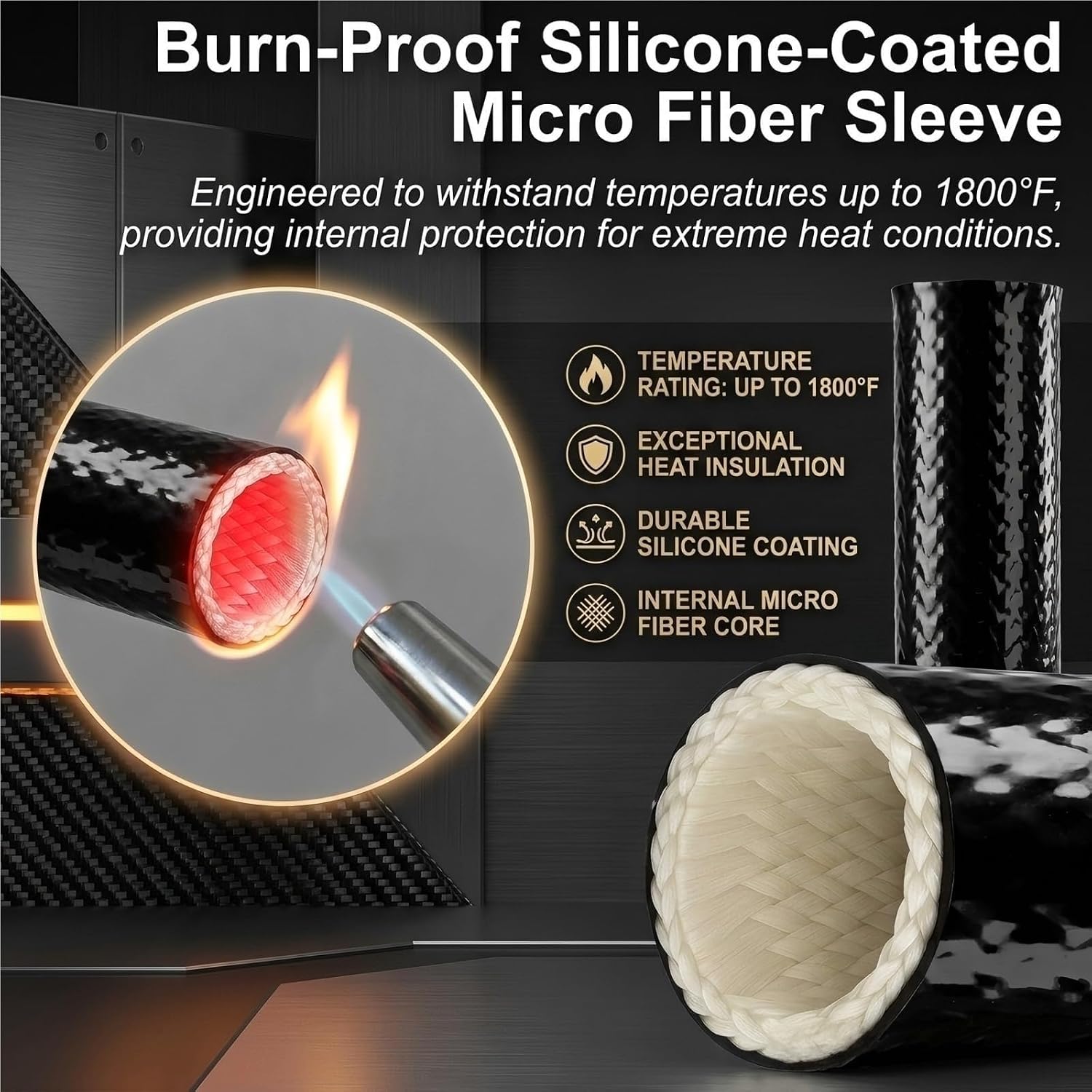 Tactical Heat Shield Suppressor Cover, Burn Resistant Silicone Lined Sleeve for Hunting, Range Practice & Shooting Gear, 5/6/7/7.5/9 Inch