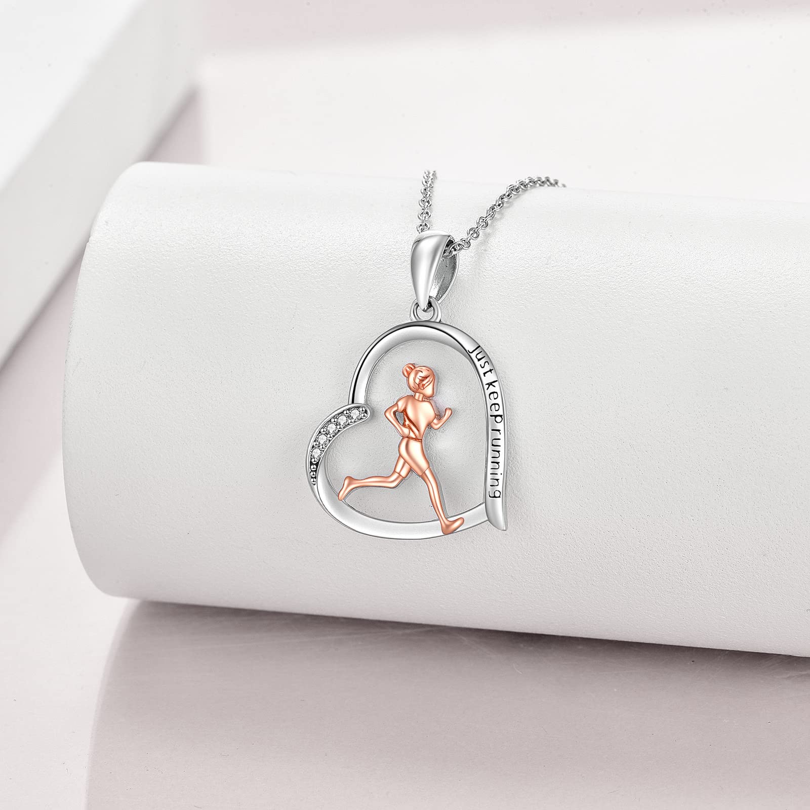 DAYLINLOVE Sport Kette 925 Sterling Silber Laufen/Basketball/Volleybal/Softball/Baseball Tennis/Golf/Lesen Anhänger Halskette Inspirational Schmuck Geschenke für Mädchen