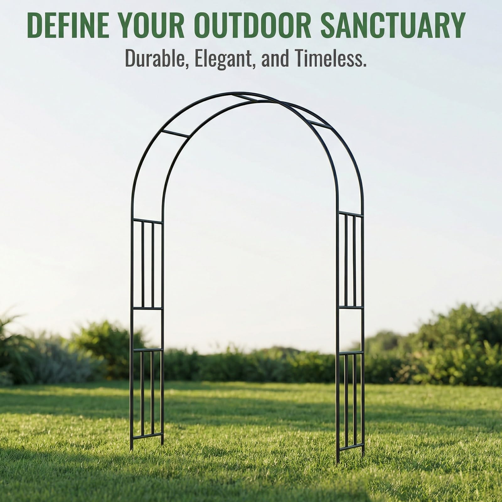 Arco da giardino per piante rampicanti, pergolato in acciaio resistente alla ruggine per arco nuziale, telaio decorativo per cancello ad arco per cortile