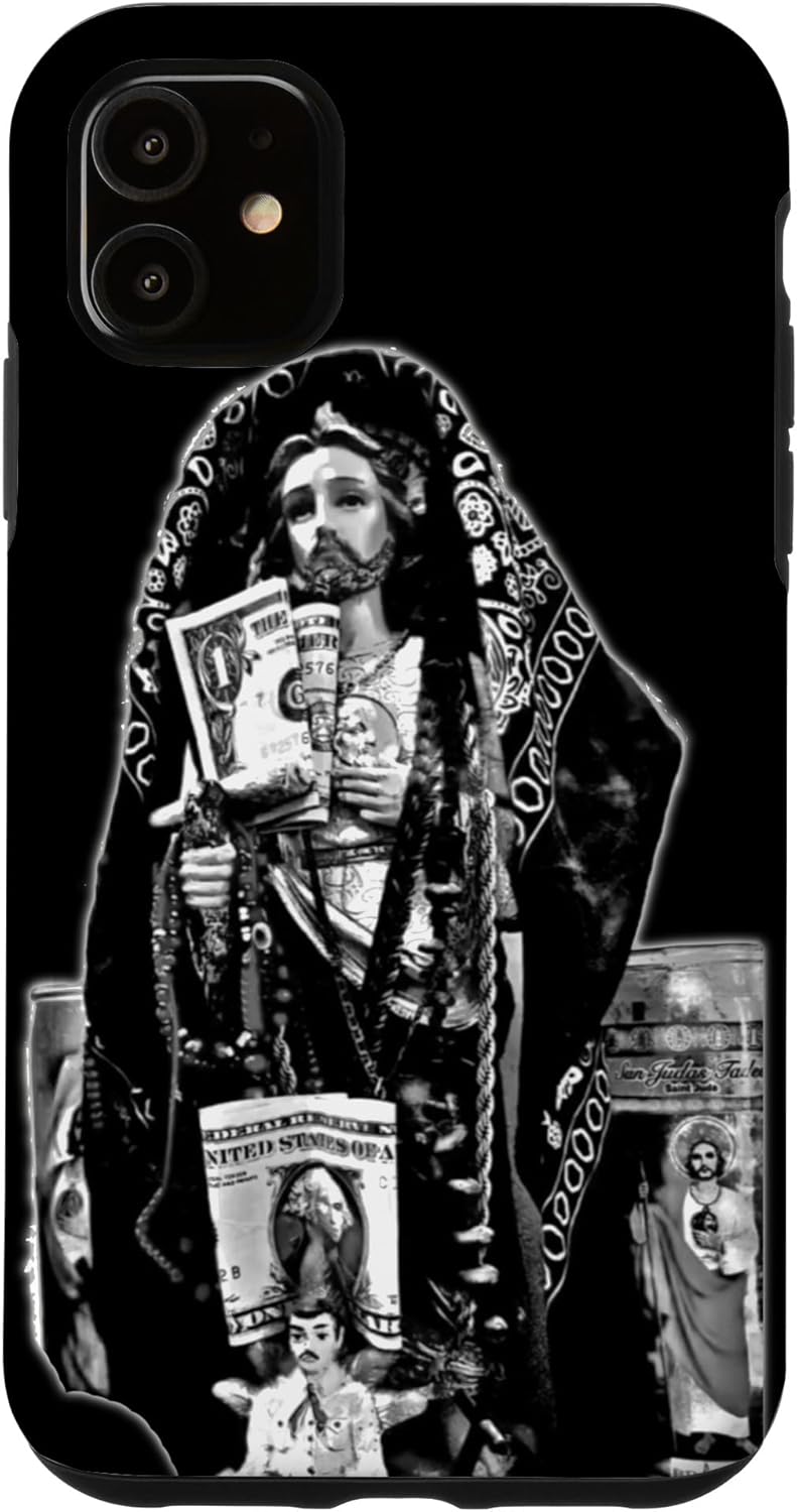 San Judas Tadeo - Jesus Malverde, Black and White Case for iPhone 13