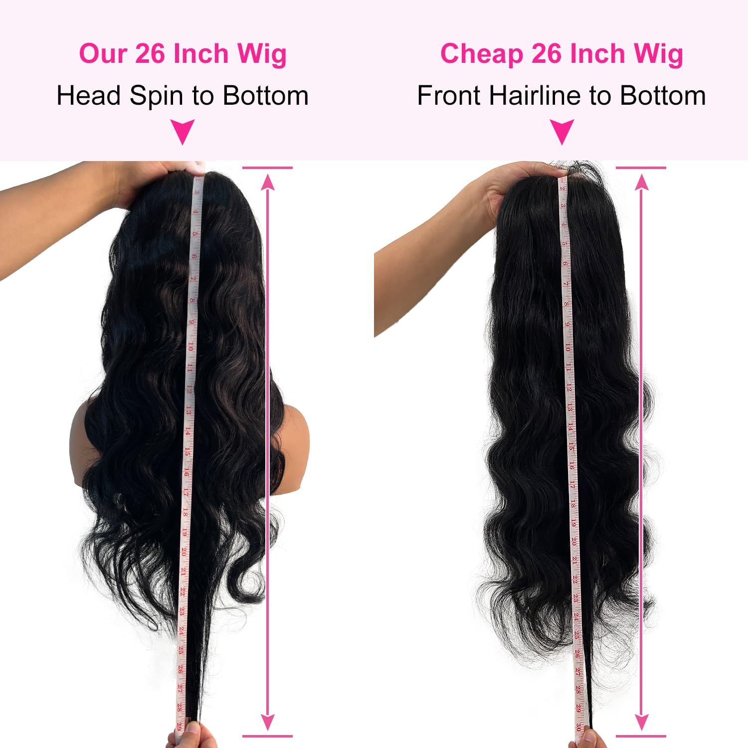200% Density 13x6 Body Wave Wig, 100% Human Hair, [2-Year Life], Skinlike HD Lace Front Wigs Human Hair Pre Plucked, Free Part with Baby Hair, [0.1mm Ultra-Thin HD Lace], 26 Inch