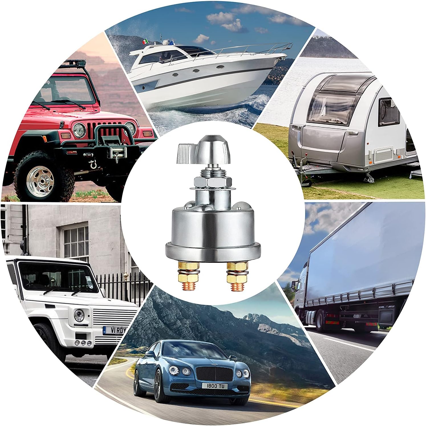 CHEINAUTO High Current Battery Disconnect Switch, 125A Battery Power Cut Isolator Killer Switch, Battery Isolator Switch with Copper Contacts, Battery Cut-Off Switch for Car, Vehicle, RV and Boat : Automotive