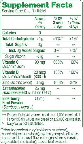 Miniatura 5 de Culturelle Probiótico de defensa inmunológica con vitamina C, vitamina D y zinc + saúco, sin OMG, apoyo inmunológico 4 en 1 para niños a partir de 3