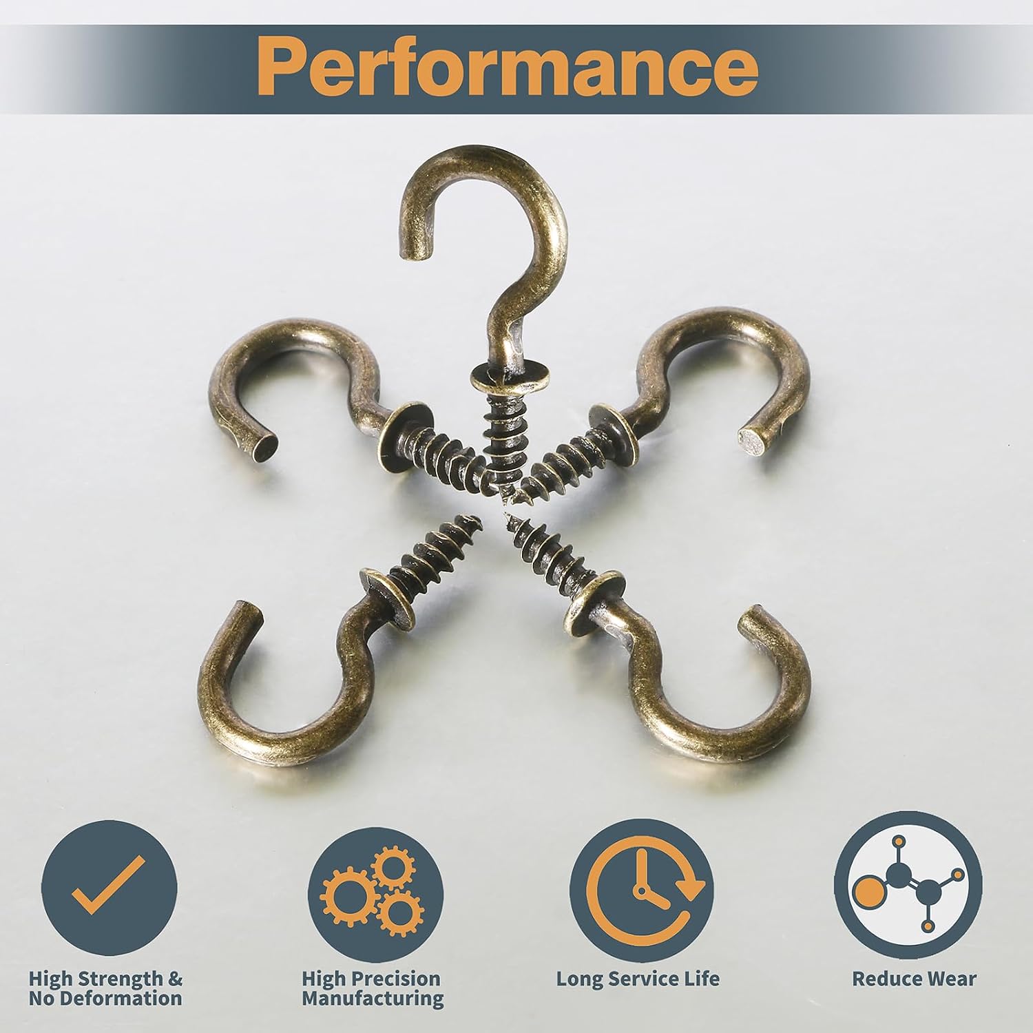 50pcs 1/2 Inch Cup Hooks - Bronze, Nickel Plated Screw-in Ceiling Hooks image 3