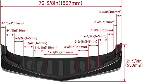 Miniatura 4 de HECASA Borde de parachoques delantero compatible con Chevy Camaro SS/Z28 2014-2015 debajo de la barbilla divisor de plástico PP sin pintar negro
