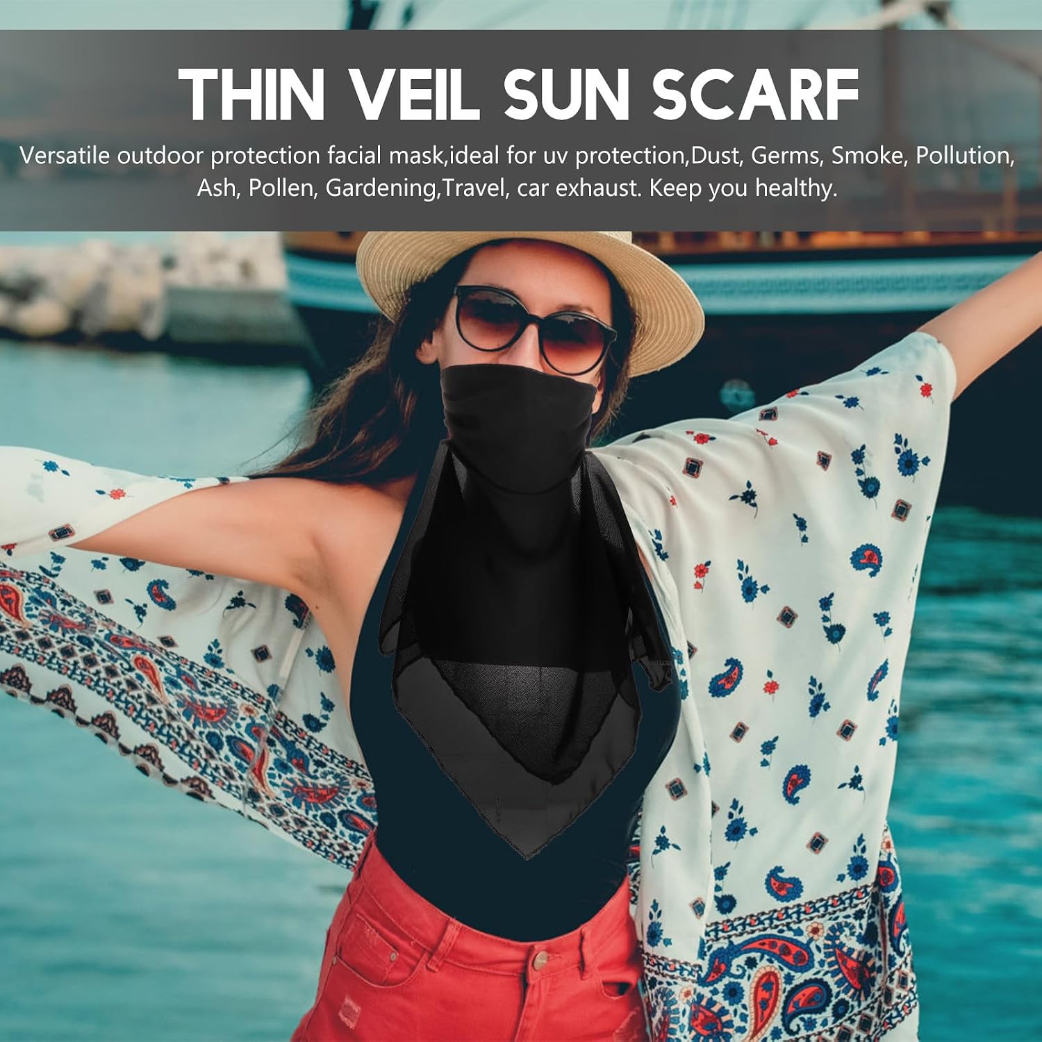 Protection Face Veil Scarf for Women Elastic Ear Hooks image 5