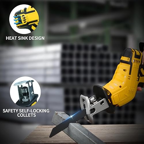 Miniatura 5 de Sierra recíproca inalámbrica para sierra de vaivén Dewalt de 20 V máximo, sierra reciproca 0-3000SPM velocidad variable, 4 hojas de sierra,