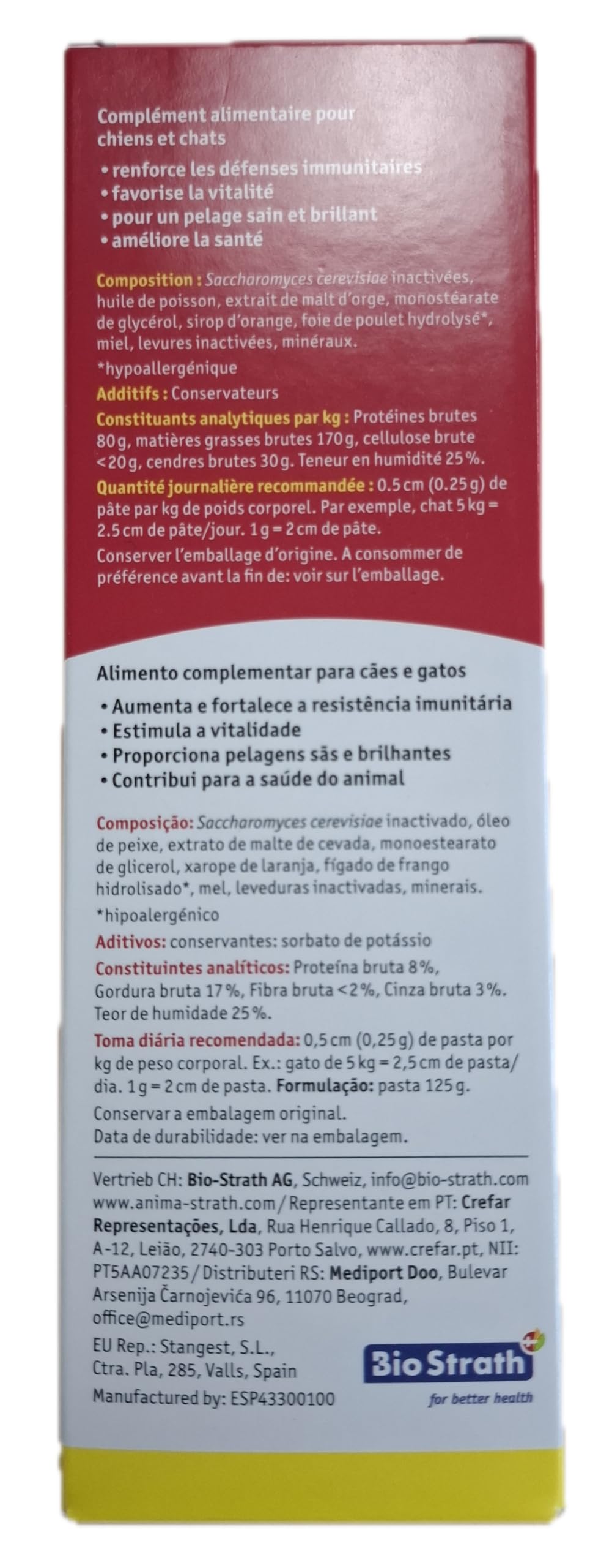 Anima Strath Paste für Katzen und Hunde - (125g) Ergänzungsfutter mit Kräuterhefe, 61 Mikronährstoffen Vitaminen & Mineralstoffen, tägliche Fütterung & Fellpflege