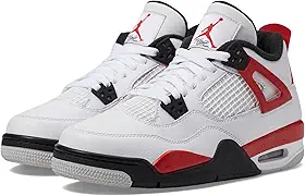 Air Jordan 4 Retro - 308497 106, Cimento branco/vermelho fogo - preto, 5 Big Kid