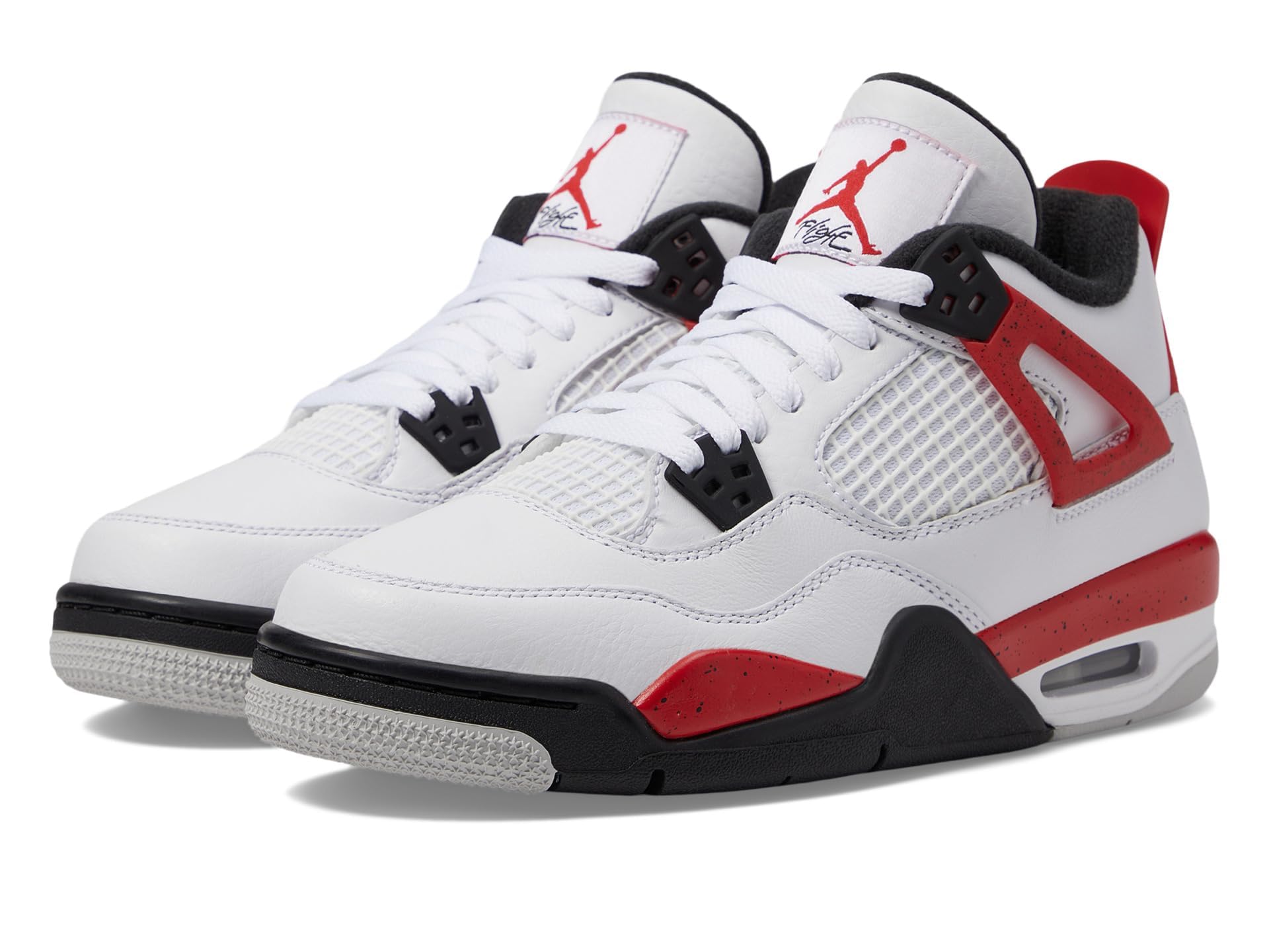 Jordan Boy's Air 4 Retro (Big Kid) White/Fire Red/Black/Neutral Grey 5.5 Big Kid M