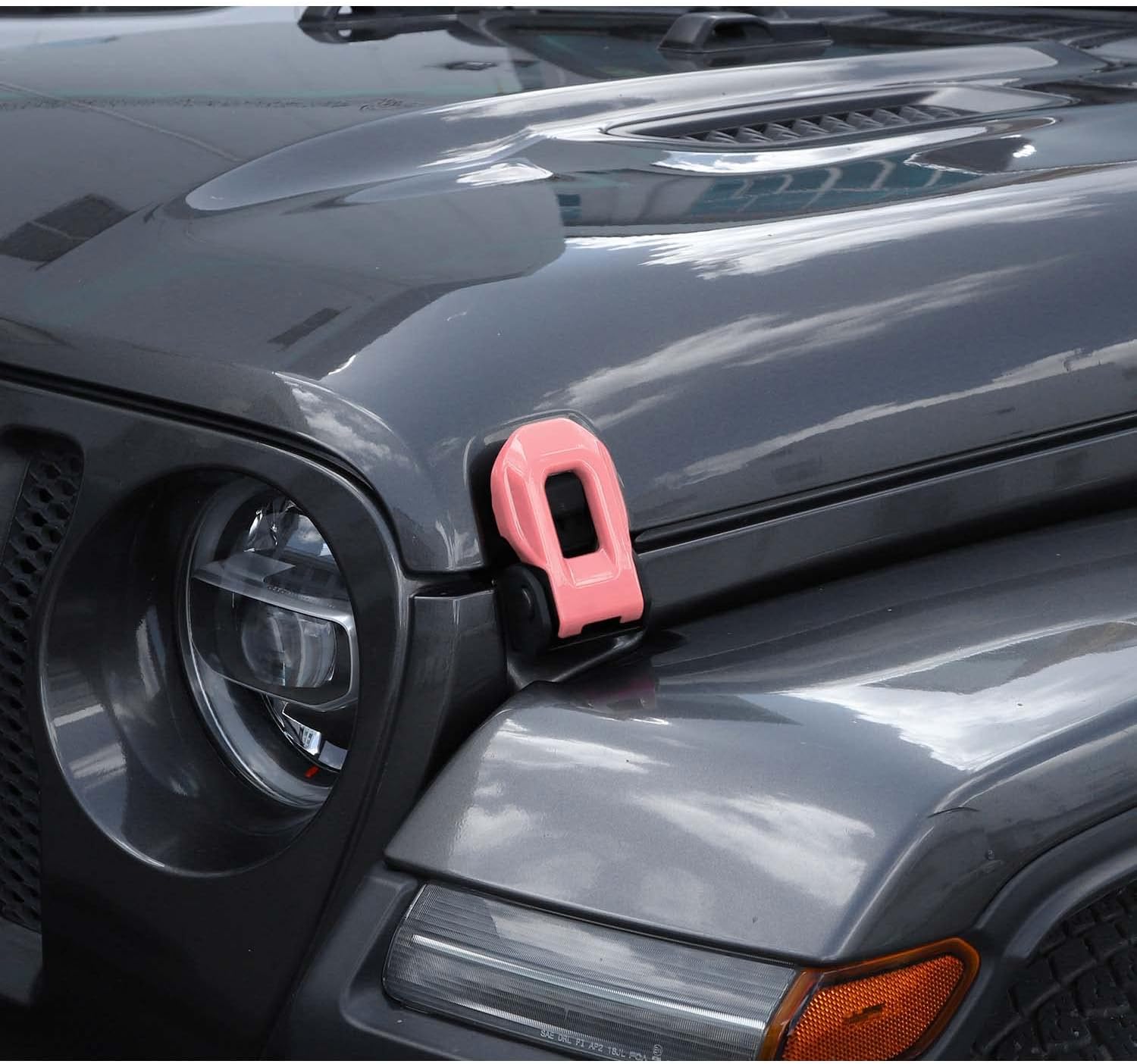 RT-TCZ Hood Latch Cover Exterior Hood Lock Brackets ABS Decoration Accessories for Jeep Wrangler JL JLU & Gladiator JT 2018-2022,2PCS (Pink)