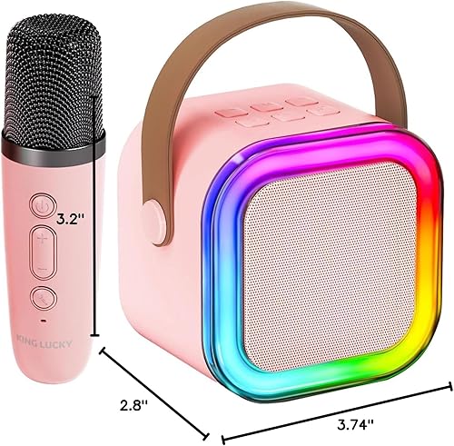 Miniatura 8 de Kinglucky Mini máquina de karaoke genuina para regalos de niños (lindo pequeño y portátil) altavoz Bluetooth con micrófono inalámbrico (sonido