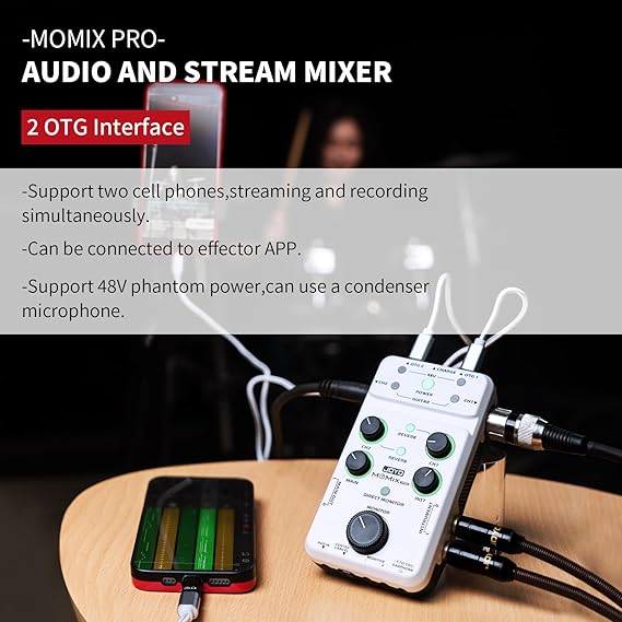 JOYO Guitar Audio Interface (MOMIX CAB) Bundle with Audio Mixer (MOMIX PRO)