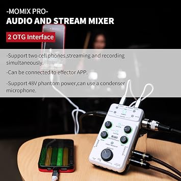 JOYO Guitar Audio Interface (MOMIX CAB) Bundle with Audio Mixer (MOMIX PRO)