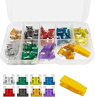 DWARFOO Mini Blade Fuse Assortment Kit 100pcs (2A-35A) Color-Coded Automotive Fuses for Car, Truck, Boat, SUV