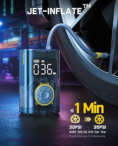 Miniatura 2 de Fanttik X9 Pro - Inflador de neumáticos portátil para coche compacto, bomba eléctrica de bicicleta de 1 minuto con medidor digital de presión de