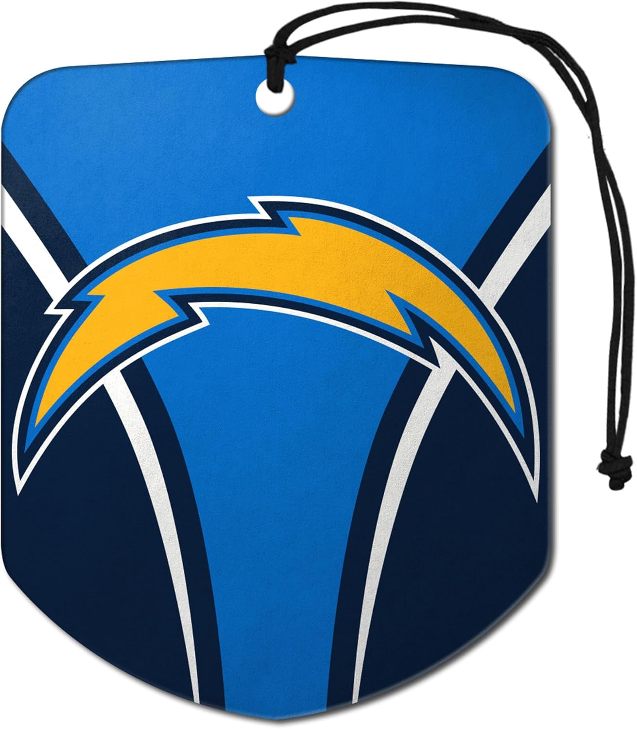 FANMATS 61584 NFL Los Angeles Chargers Hanging Car Air Freshener, 2 Pack, Black Ice Scent, Odor Eliminator, Shield Design with Team Logo