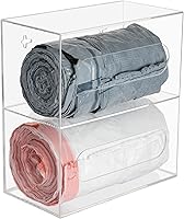 Vista 1 de Dispensador de bolsas de basura, soporte de rollo de montaje en pared y debajo del fregadero, 2 compartimentos de acrílico transparente, organizador