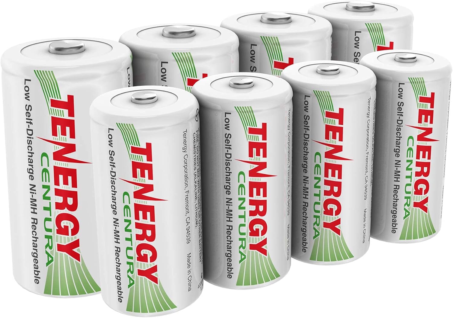Tenergy Centura Low Self Discharge 8 Pack NiMH Rechargeable Battery Combo, Includes 4xC 4xD Rechargeable Batteries,