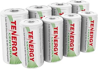 Tenergy Centura Low Self Discharge 8 Pack NiMH Rechargeable Battery Combo, Includes 4xC 4xD Rechargeable Batteries,