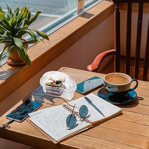 Miniatura 3 de DOITOOL Caja transparente para cupcakes, caja de postre en forma de mango, tapa transparente, para tartas, macarrones, muffins, contenedor de