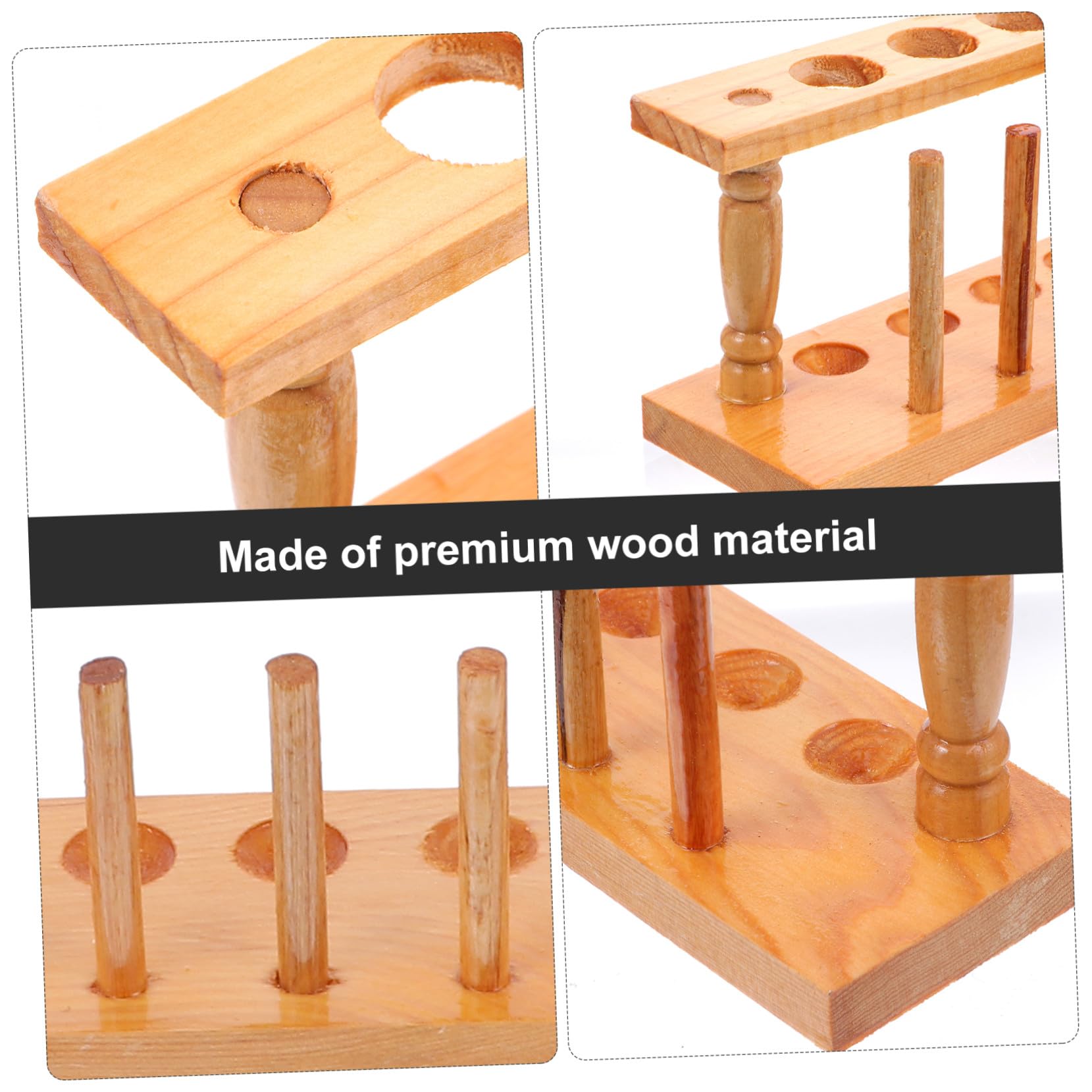 Cabilock Supporto per Provette in Legno Beige, Porta Provette da Laboratorio Ben Levigato, Sicuro le Mani, Adatto per Laboratorio e Scuola