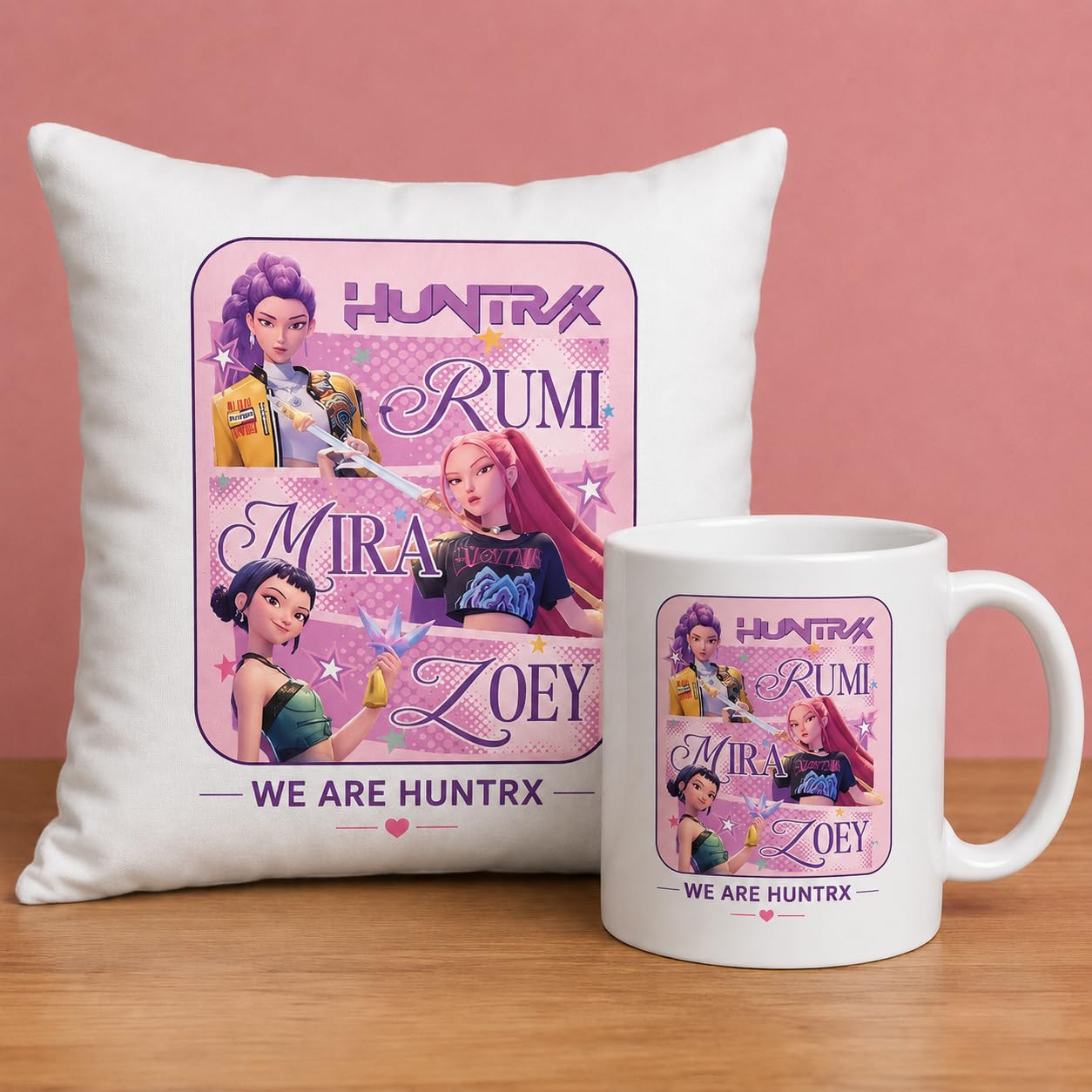 CRAFT MANIACS Demon Slayer We Huntrix Mega Combo : One16*16 Pillow with Filler Inside, One 350 ML Printed Mug-image-28