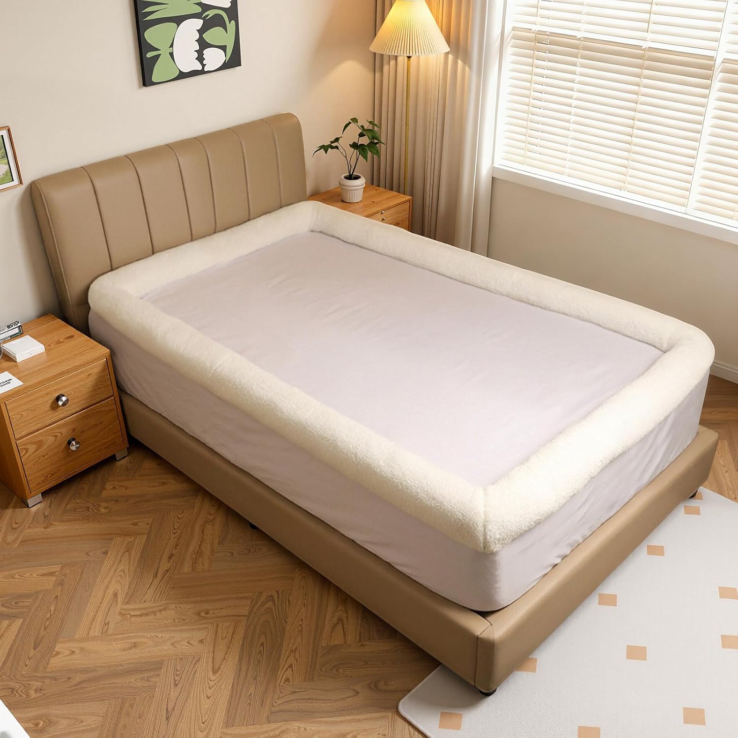 Bed Sheets with Borders, 360° Bordered Fitted Sheet with 19" Deep Pocket – Ultra Soft Plush Bed Cover, All-Position Anti-Slip Sleep Solution, Machine Washable (Twin: 75" x 38")