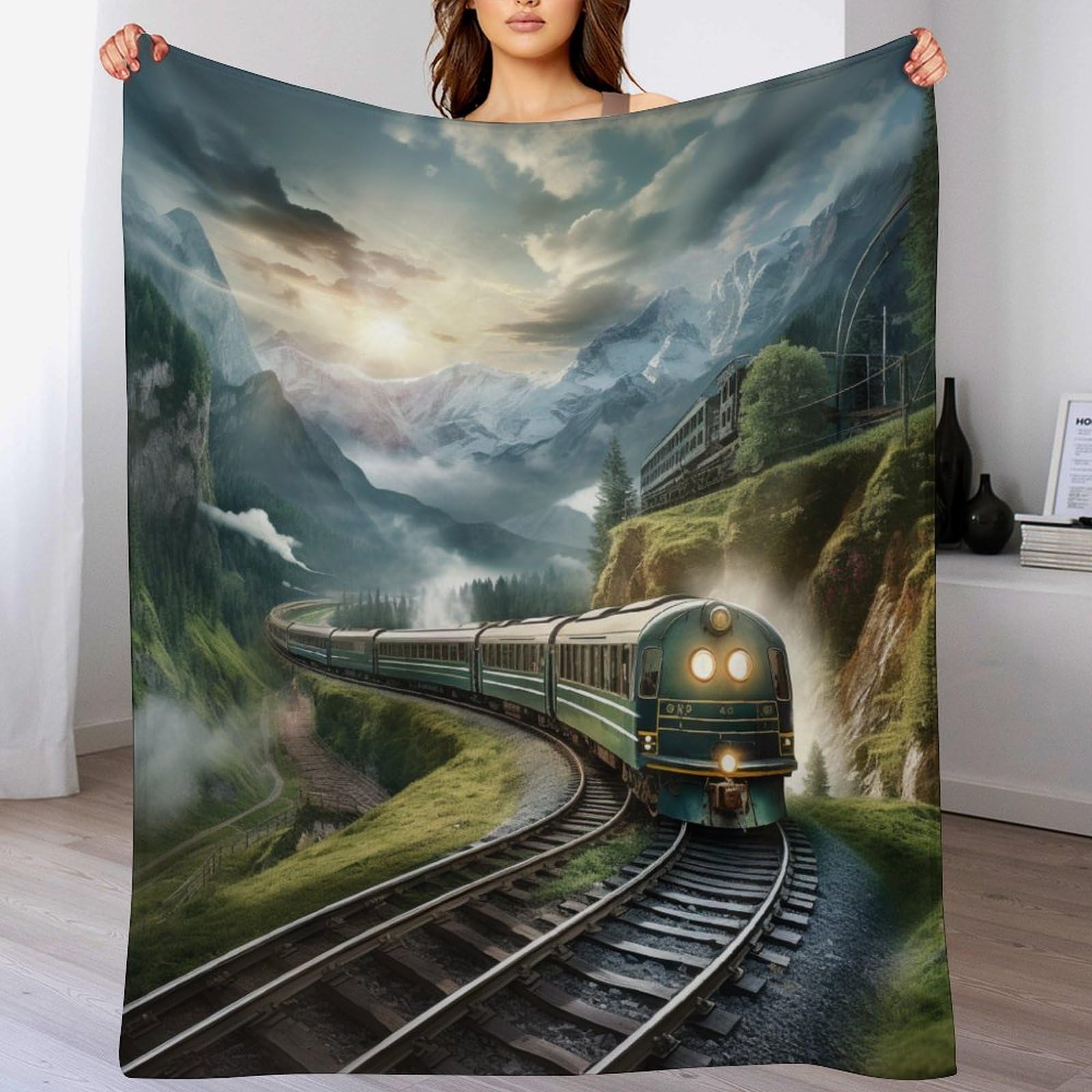 Couverture train 3D douce et chaude contre le froid pour des nuits paisibles