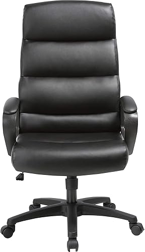 Miniatura 4 de Lorell Silla ejecutiva de cuero negro con respaldo alto Soho