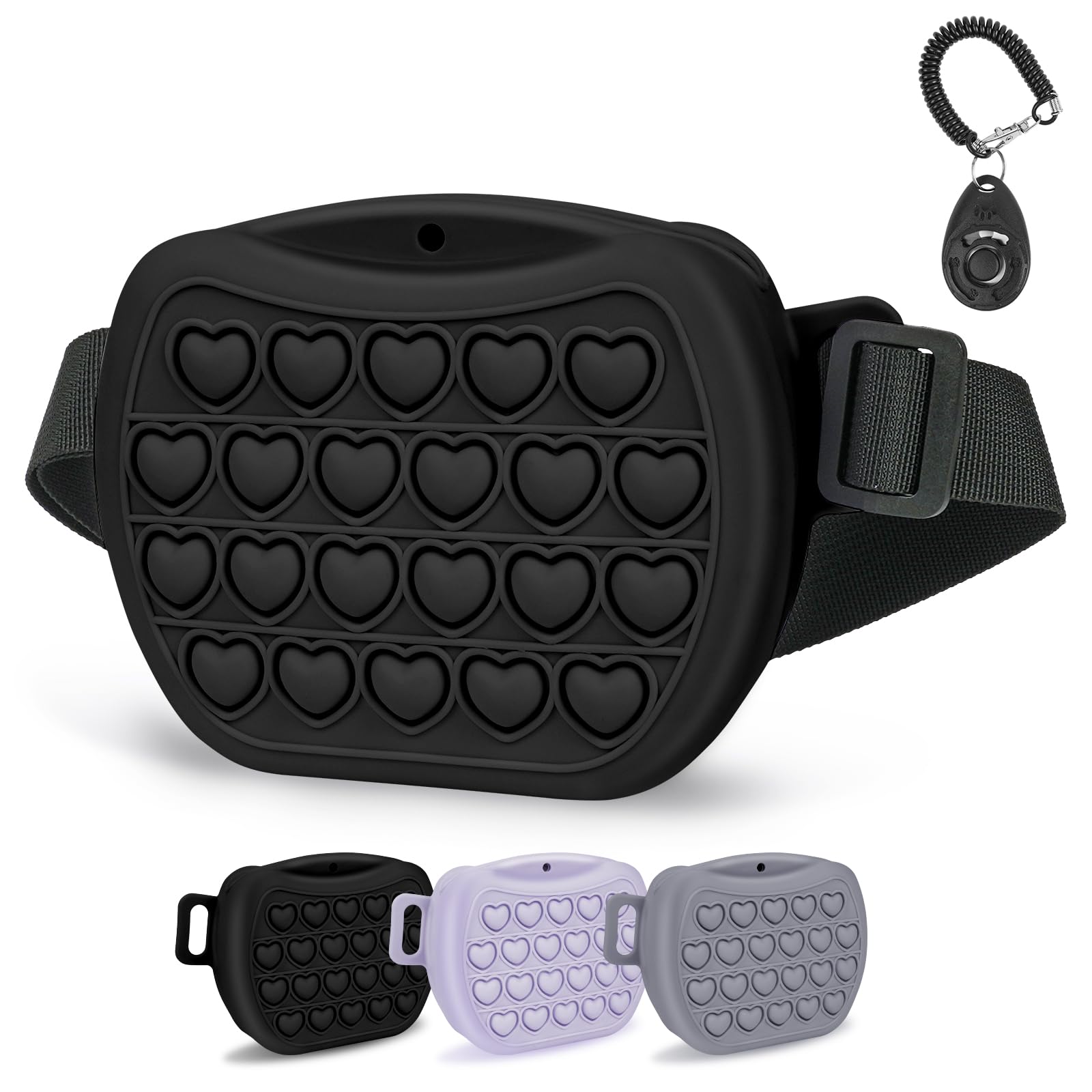 Adiwo Dog Treat Silicone Bag, Pet Treat Training Pouch, Portable Container Clamp, Dog Training Bag with Magnetic Closure